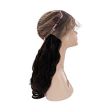 This wig looks like it is growing from the scalp! Can be cut, colored, and styled to your desire.  Hair: Natural 1B Human Hair Size: Medium Density: 130%, 150%, 180% Circumference: 22.5 Front to Nape: 14.5 Style: Body Wave Wig: Front lace Lengths: Available 14″- 26" Material: Lace
