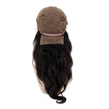 This wig looks like it is growing from the scalp! Can be cut, colored, and styled to your desire.  Hair: Natural 1B Human Hair Size: Medium Density: 130%, 150%, 180% Circumference: 22.5 Front to Nape: 14.5 Style: Body Wave Wig: Front lace Lengths: Available 14″- 26" Material: Lace